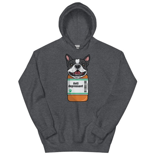 Anti-depression Agent Boston Terrier Unisex Hoodie