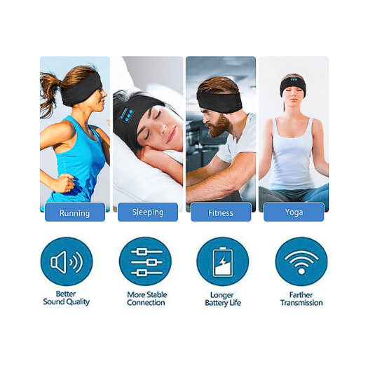 "Unlock a world of wireless relaxation with the Serenity Sleep Bandana, ensuring nights of undisturbed serenity."